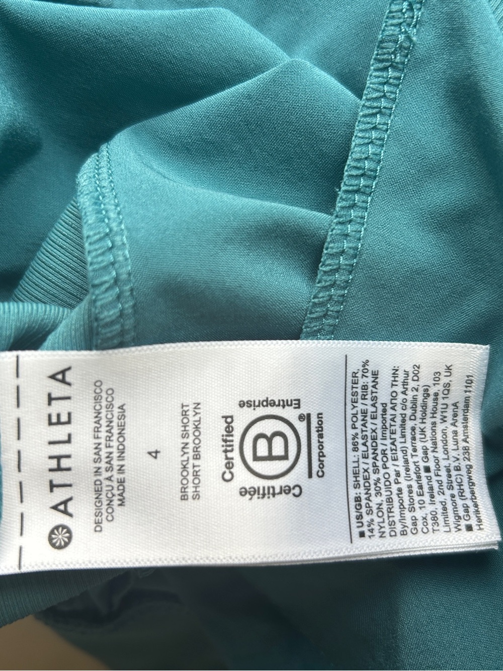 Athleta Brooklyn Mid-rise 4” inseam. Shorts, multiple sizes, Teal Sz 18 - Picture 8 of 11